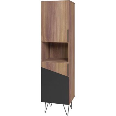 Beekman 17.51 Narrow Bookcase Cabinet With 5 Shelves In Brown And Black