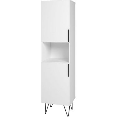 Beekman 17.51 Narrow Bookcase Cabinet With 5 Shelves In White