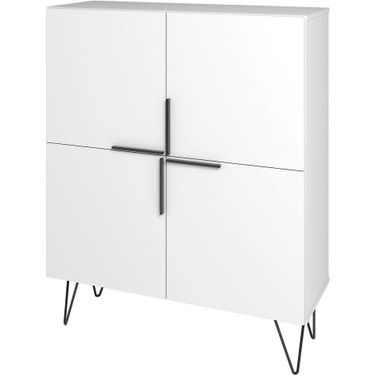 Beekman 43.7 Low Cabinet With 4 Shelves In White