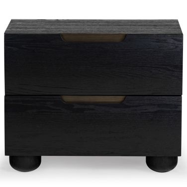 Beethoven Wood 2 Drawer Nightstand In Black