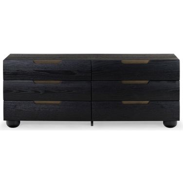 Beethoven Wood 6 Drawer Dresser In Black