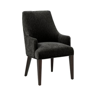 Beever Chenille Wood Armchair In Black