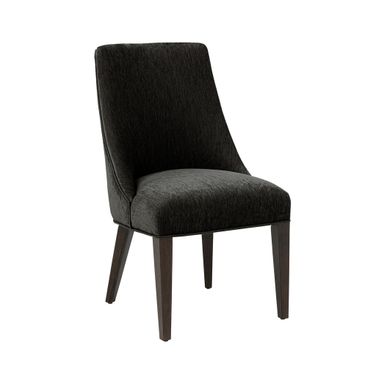 Beever Chenille Wood Dining Chair Set of 2 In Black