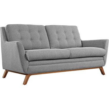 Beguile Upholstered Fabric Loveseat In Light Gray