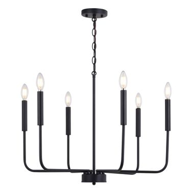 Belden 26 Inch 6 Light Chandelier In Black