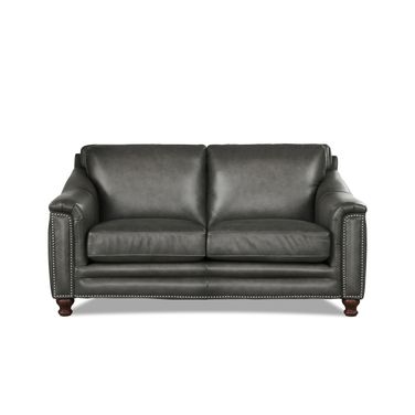 Belfast Leather Loveseat In Ash