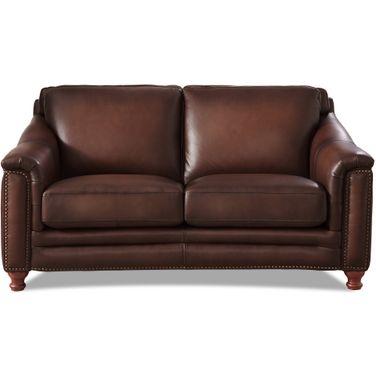 Belfast Leather Loveseat In Caramel