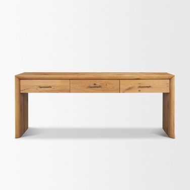 Belford 72 Inch Oak Wood Console Table In Light Brown