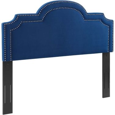 Belinda Performance Velvet King/California King Headboard In Navy