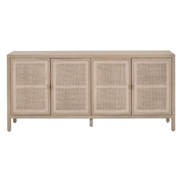 Bella Antique Carina Media Sideboard In Smoke Gray Oak