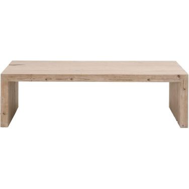 Bella Antique Reed Coffee Table In Smoke Gray Pine