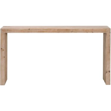 Bella Antique Reed Console Table In Smoke Gray Pine