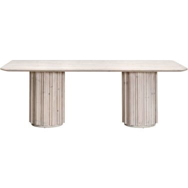 Bella Antique Roma Dining Table In White Wash Pine
