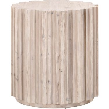 Bella Antique Roma End Table In White Wash Pine