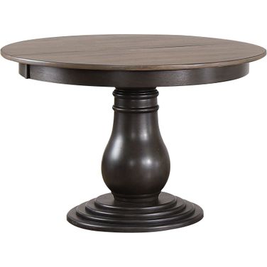 Bella Dining Table In Grey Stone and Black Stone