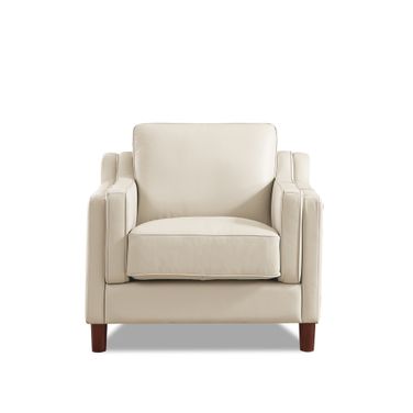 Bella Leather Chair In Vanilla