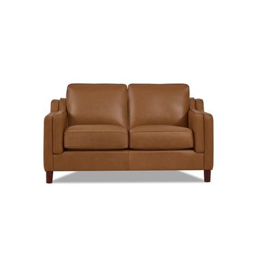 Bella Leather Loveseat In Cognac