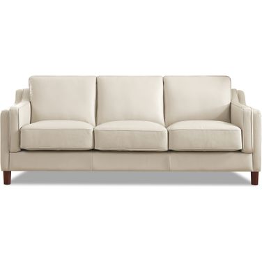 Bella Leather Sofa In Vanilla