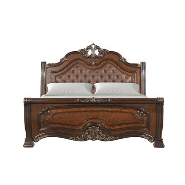 Bella Notte Sleigh Eastern King Bed In Cherry and Brown