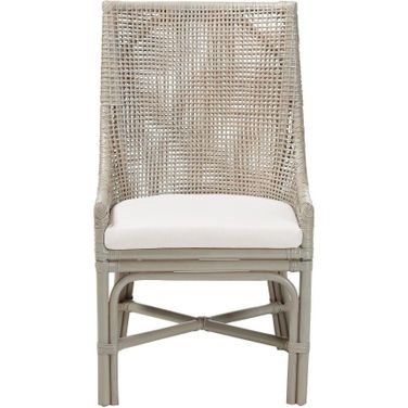 Bella Rattan Dining Chair with Cushion In Grey