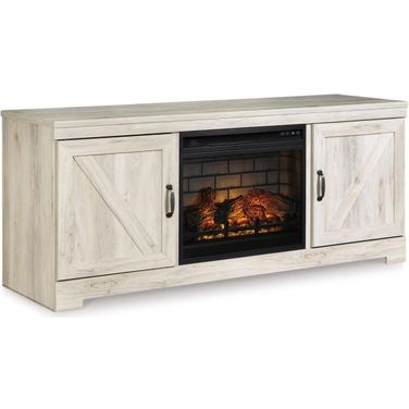 Bellaby 63" TV Stand with Electric Fireplace In White Wash