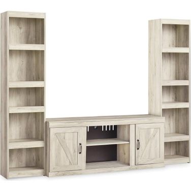 Bellaby Whitewash 3 Piece Entertainment Center
