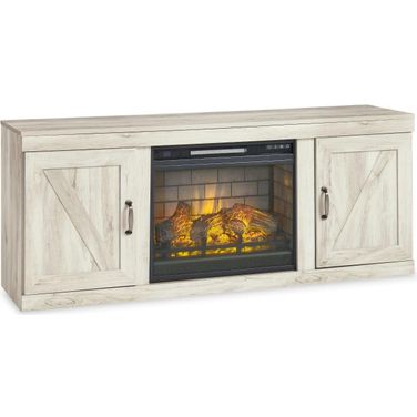 Bellaby Whitewash 60 Inch TV Stand with Electric Fireplace