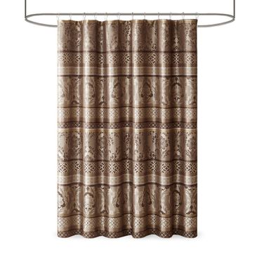 Bellagio Jacquard Shower Curtain In Brown