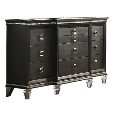Bellagio Lavish Dresser with 10 Drawers Including Jewelry Drawers In Dark Gray