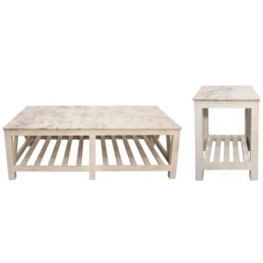 Bellamy Marble Occasional Table Set In Sur Tone