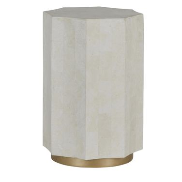 Bellany Side Table In White Agate and Amirah Gold