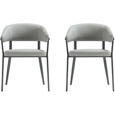 Belle Dining Chair Set of 2 In Stone Grey
