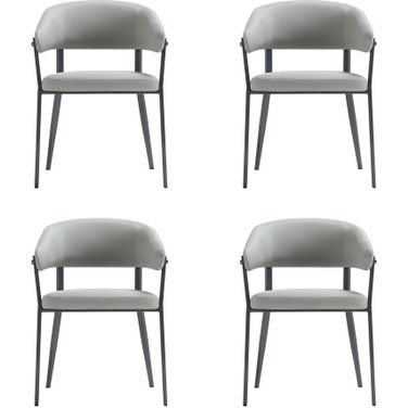 Belle Dining Chair Set of 4 In Stone Grey