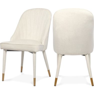 Belle Velvet Dining Chair Set of 2 In Cream
