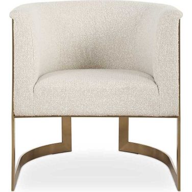 Bellina Plush Barrel Chair In Gold