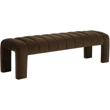 Bellisima Channel Tufted Bench In Dark Brown