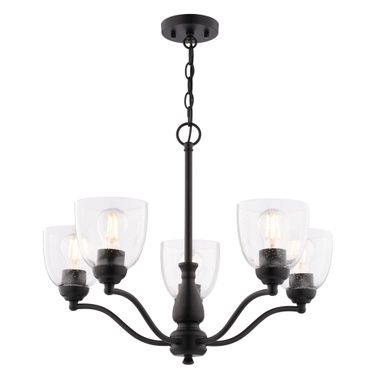 Bellwood 24.5 Inch 5 Light Chandelier In Matte Black
