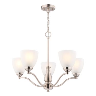 Bellwood 24.5 Inch 5 Light Chandelier In Satin Nickel