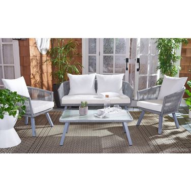 Belmi 4Pc Rope Living Set in Grey and Beige