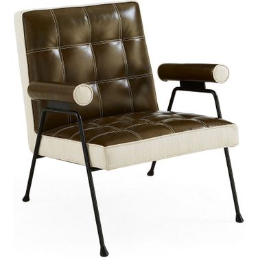 Belmondo Lounge Chair In Olive and Oatmeal