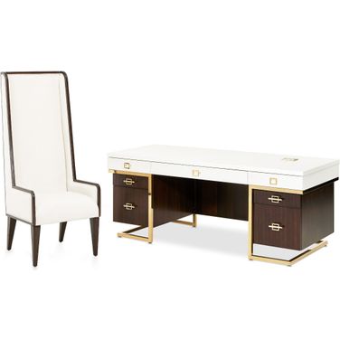 Belmont Place Home Office Set In Espresso