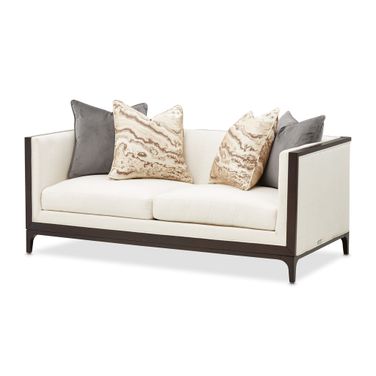 Belmont Place Loveseat In Cream and Espresso