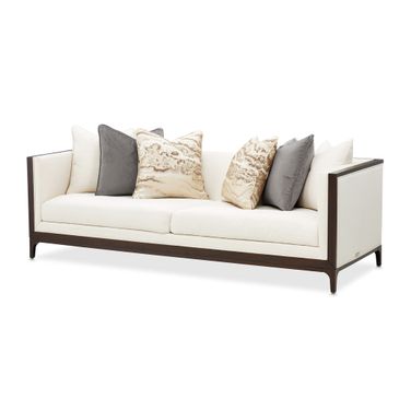 Belmont Place Sofa In Cream and Espresso