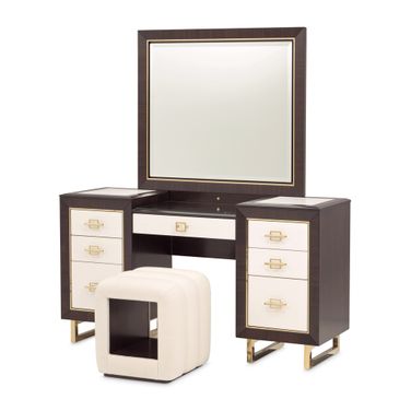 Belmont Place Vanity with Mirror & Bench In Espresso