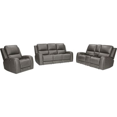 Belmont Zero Gravity Power Reclining Living Room Set In Autumn Fog