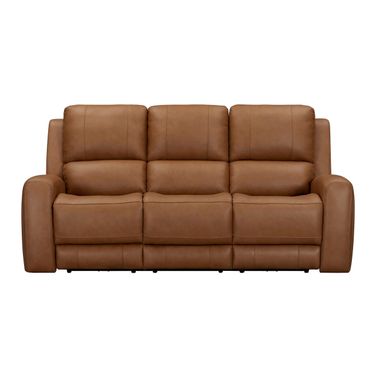 Belmont Zero Gravity Power Reclining Sofa with Headrest and Foodrest In Lyric Caramel