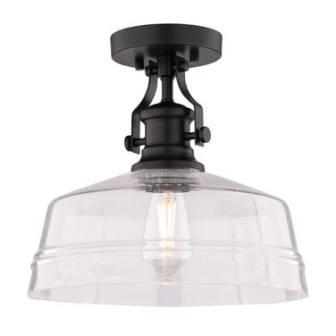 Beloit 12 Inch 1 Light Semi-Flush Mount In Matte Black
