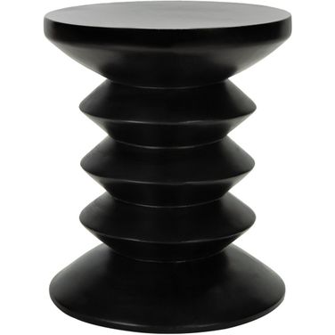 Benaya Concrete Accent Stool in Black