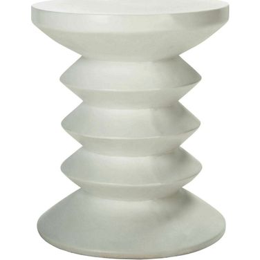 Benaya Concrete Accent Stool in Ivory