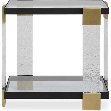 Bendena Modern Side Table In Brass and Black